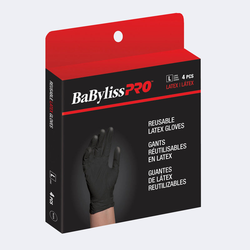 BabylissPRO Reusable Latex Gloves Large (4pcs)