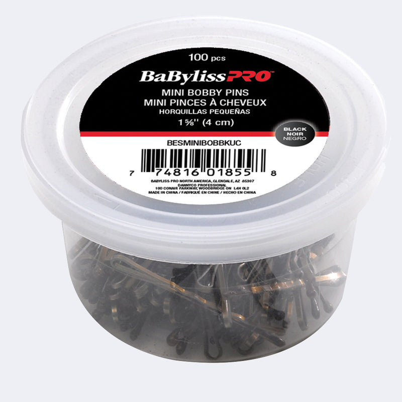 BabylissPro Black Mini Bobby Pins (100pcs)
