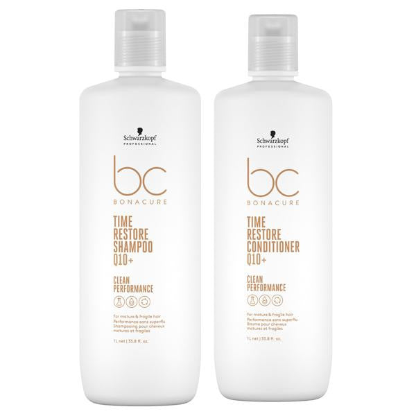 Schwarzkopf BC Bonacure Time Restore Q10 Shampoo/Conditioner Litre Duo Pack