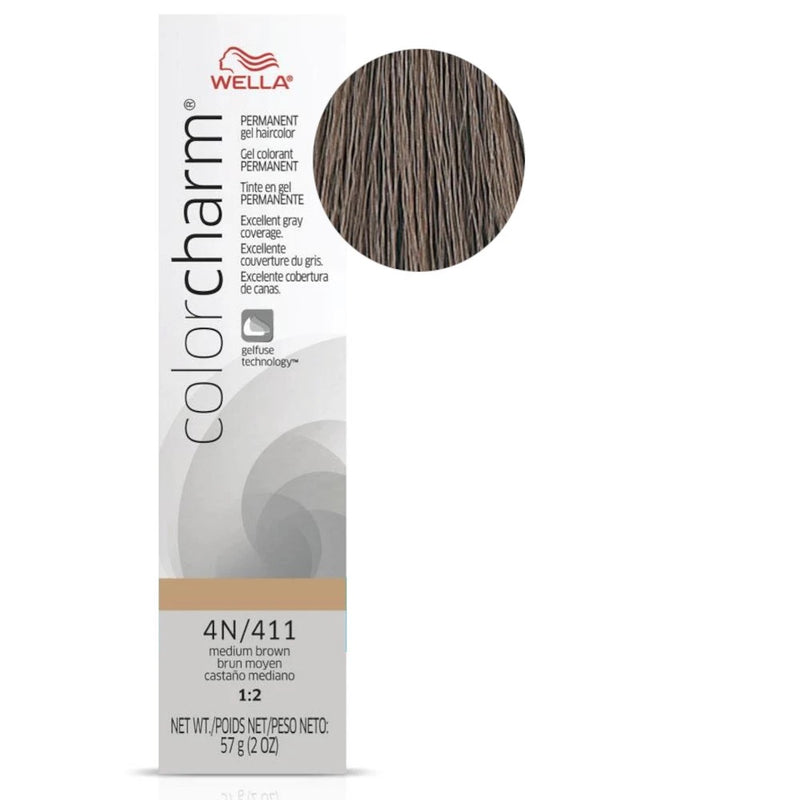 Wella Professional Color Charm Gel Hair Color- 4N/411 (Medium Brown)