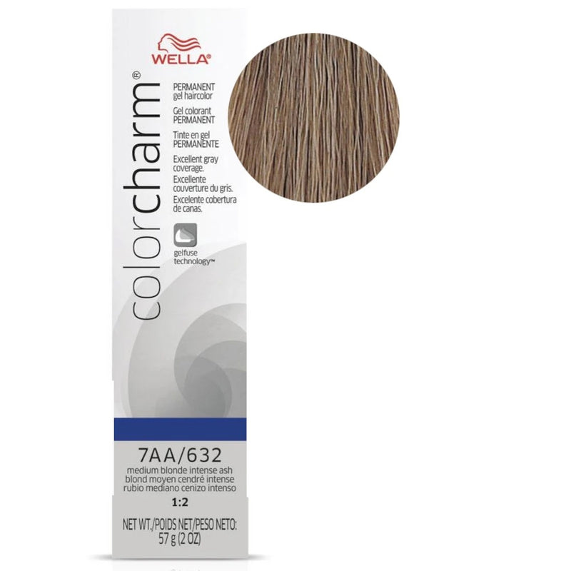 Wella Professional Color Charm Gel Hair Color- 7AA/632 (Medium Blonde Intense Ash)