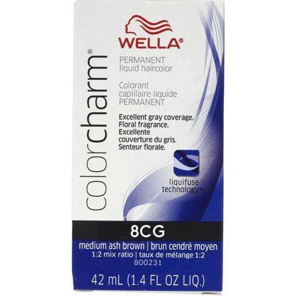 Wella Color Charm Permanent Liquid Hair Color - 8CG (Medium Ash Brown)