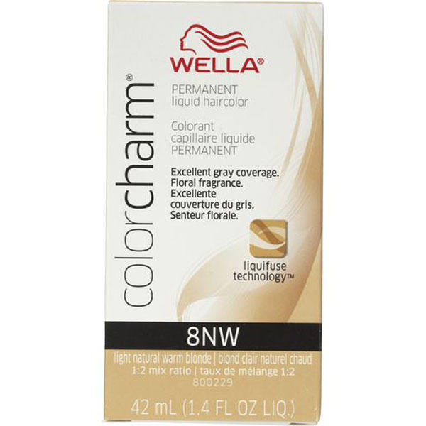 Wella Color Charm Permanent Liquid Hair Color - 8NW (Light Natural Warm Blonde)